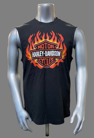 Men's HD Flamin' Shield Sleeveless T-Shirt with Custom Dealer Imprint